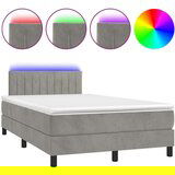  Box spring s madracem LED svjetlosivi 120x200 cm baršun | shoptok.hr