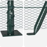 vidaXL heksagonalna ograja zelena 0.6x50 m jeklo, stebri za ograjo s podnožjem 13 kos Ø32mm 70cm pocinkano jeklo | Shoptok.si