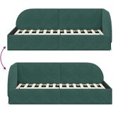 vidaXL Kotna postelja z vzglavjem Temno zelena 90 x 190 cm Žamet | Shoptok.si