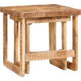 vidaXL Konec mize Rjava trden mangov les | Shoptok.si