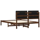  Krevetni okvir s tapiciranim uzglavljem Tamno smeđa i crna - tamno smeđa i crna 120 x 190 cm | shoptok.hr
