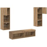 TV zidna jedinica 6 pcs Umjetnički hrast Konstruirano drvo | shoptok.hr
