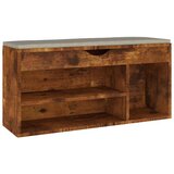 vidaXL Klop za čevlje z blazino dimljeni hrast 104x30x49 cm iverna pl. | Shoptok.si