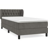 Box spring krevet s madracem tamnosivi 100x200 cm baršunasti | shoptok.hr