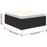 Poli 8-dijelna vrtna garnitura od poliratana s jastucima crna | shoptok.hr