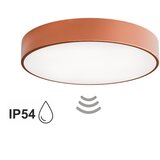  Kupatilsko plafonsko svetlo sa senzorom CLEO, 4x E27 (maks. 24 W po sijalici), 230 V, prečnika 50 cm, IP54, bakarna. Idealno za sigurnu i efikasnu rasvetu kupatila — otporno na vlagu, sa automatskim uključivanjem senzora i jednostavnom instalacijom. | Eponuda.com