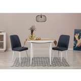 Woody Fashion vina 1048 - white, navy blue whitenavy blue extendable dining table & chairs set (3 pieces) Cene