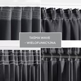Restilo zasłona BLACKOUT kolor stalowy szarfa upinająca styl klasyczny taśma materiał blackout 200x245 | shoptok.hr