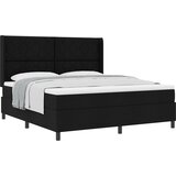 vidaXL Črna box spring postelja z vzmetnico, 180x200 cm, Tkanina, (22052741) | Shoptok.si