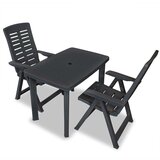Bistro garnitura 3-delna plastika antracitna Cene