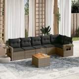 Maison Chic Seti vrtnega pohištva - Vrtna garnitura - Vrtni pohištvo set 7-delna z blazinami siv poli ratan, (21801512) | Shoptok.si