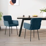  Blagovaonske stolice 2 kom plave baršunaste | shoptok.hr