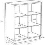 Hübsch Regal v hrastovem dekorju v naravni barvi 80x95x30 cm Disco – | Shoptok.si