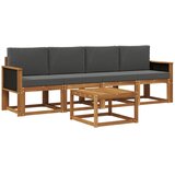vidaXL Zunanja garnitura za sedenje 4 pcs Naravna in antracitna, (5000279951) | Shoptok.si