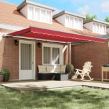 vidaXL automatska uvlačiva tenda Crvena 450x300 cm, zamjenska tenda za okvir 4,5x3 m Crvena | shoptok.hr
