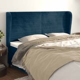  Uzglavlje s ušima tamnoplavo 203x23x118/128 cm baršunasto | shoptok.hr