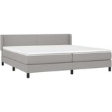  Box spring postelja z vzmetnico svetlo siva 200x200 cm blago, (20788943) | Shoptok.si