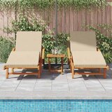  Ležaljka 2 pcs Bež 200 x 67 x 84 cm Čvrsto drvo akacije | shoptok.hr