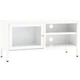 vidaXL tv ormarić bijeli 90 x 30 x 44 cm od čelika i stakla | shoptok.hr