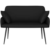  Dvosjed s metalnim nogama 2-sjedalo Crna Umjetna koža | shoptok.hr