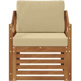  Set vanjskih sofa s jastukom Prirodna 67 x 63 x 73 cm - Prirodno i bež Nagnuto | shoptok.hr