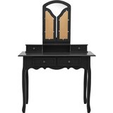 vidaXL Mizica za ličenje s stolčkom črna 100x40x146 cm les pavlovnije | Shoptok.si