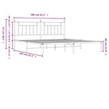  Metalni okvir za krevet s uzglavljem crni 200x200 cm | shoptok.hr