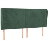  The Living Store Vzglavje z ušesi temno zeleno 183x23x118/128 cm žamet - Vzglavje, (21452133) | Shoptok.si