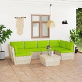  7-dijelna vrtna garnitura od paleta od smrekovine s jastucima | shoptok.hr