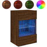 Maison Chic Stenska TV omarica - TV stojalo - Televizijska omarica z LED lučkami rjavi hrast 40x30x60,5 cm, (21700584) Cene