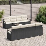  Set sofe 7 kom. 6-Broj sjedala Crna i Krema poliratan 230 x 62 x 85 cm | shoptok.hr