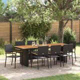  Vrtni set za objed 9 kom. Crna poliratan 240 x 90 x 75 cm Cijene