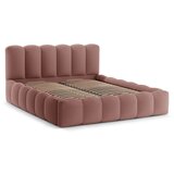 Micadoni Ružičasti tapecirani bračni krevet s prostorom za odlaganje s podnicom 200x200 cm Lupine – | shoptok.hr