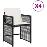 Maison Chic Vrtni stoli - Stol za vrt z blazinami 4 kosi črn poli ratan JS2223, (21876704) Cene
