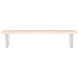  Zidna polica za umivaonik od čelika i masivne hrastovine Smeđa 100 x 50 x 2 cm | shoptok.hr
