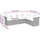  6-dijelni set vrtnih sofa s jastucima crni od poliratana | shoptok.hr