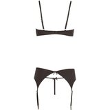 Abierta Fina - sjajni kamen - komplet donjeg rublja (crni) - 80C/M | shoptok.hr