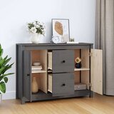  Komoda siva 100 x 35 x 74 cm od masivne borovine | shoptok.hr