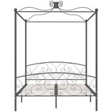  Okvir za krevet s nadstrešnicom sivi metalni 180 x 200 cm | shoptok.hr