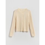 Reserved Pletena vesta - krem | shoptok.hr