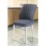 Hanah home set trpezarijskih stolica Flex 8 kom, dimno siva tkanina Babyface, bele drvene noge | Eponuda.com