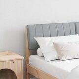 vidaXL Tapecirano vzglavje Svetlo siva 140 cm Masivno borovo les | Shoptok.si