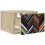  Wall-mounted noćni ormarić OMMEN Hrast sonoma 36 x 33 x 25 cm - Hrast sonoma Geometrijski uzorak 1 | shoptok.hr