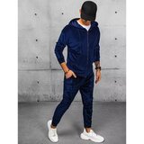 DStreet Men's navy blue velor tracksuit AX0718 Cene