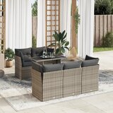 Maison Chic Seti vrtnega pohištva - Vrtna garnitura - Vrtni pohištvo set 6-delna z blazinami siv poli ratan, (21807035) | Shoptok.si