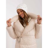 Fashion Hunters Women's winter hat Ecru with rhinestones Cene