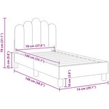  Okvir kreveta za malu djecu s naslonom Tamnosiva 70 x 140 cm | shoptok.hr