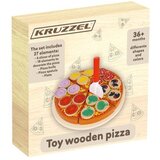Kruzzel drvena pizza na čičak s rezačem i lopaticom, 27 dijelova | shoptok.hr