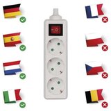  Vtičnica 3× brez kabla, s stikalom schuko | Shoptok.si