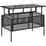  4-dijelni set vrtnih sofa od poliratana s jastucima staklo crni | Eponuda.com